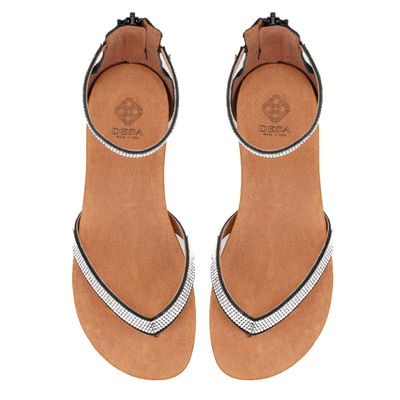 Kadın Siyah Taşlı Parmak Arası Sandalet