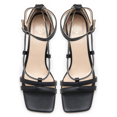 Kadın Siyah Taşlı Sandalet