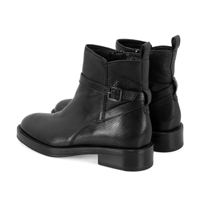 Kadın Siyah Toka Aksesuarlı Deri Bot