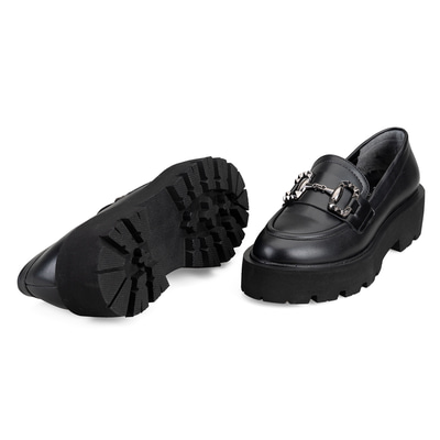 Kadın Siyah Toka Detaylı Loafer