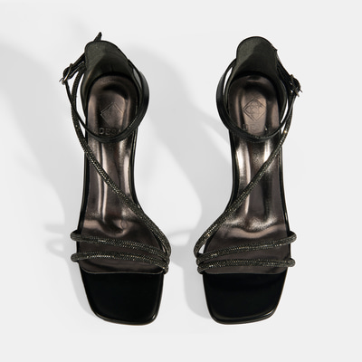 Kadın Siyah Toka Detaylı Topuklu Abiye Sandalet