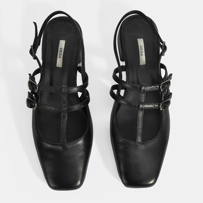 Kadın Siyah Tokalı Deri Günlük Ayakkabı