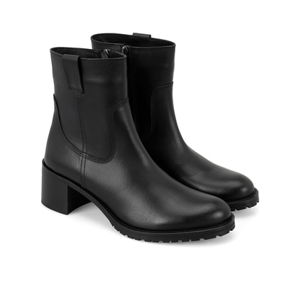 Kadın Siyah Topuklu Deri Bot