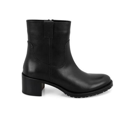 Kadın Siyah Topuklu Deri Bot