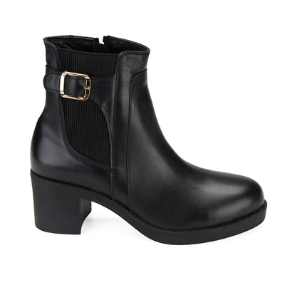Kadın Siyah Topuklu Deri Bot