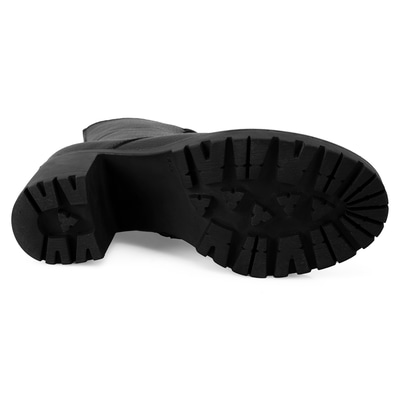 Kadın Siyah Topuklu Deri Bot