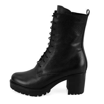 Kadın Siyah Topuklu Deri Bot