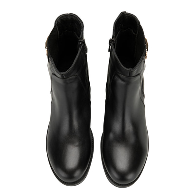 Kadın Siyah Topuklu Deri Bot