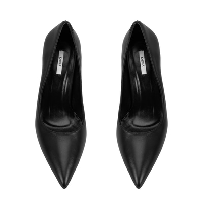 Kadın Siyah Topuklu Deri Klasik Ayakkabı