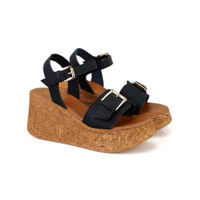 Kadın Siyah Topuklu Deri Sandalet