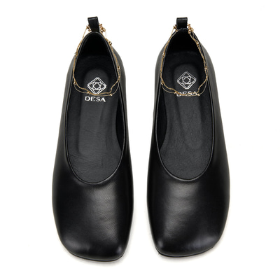 Kadın Siyah Zincir Detaylı Babet