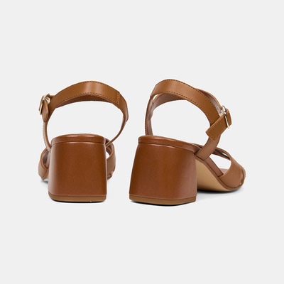 Kadın Taba Ayarlanabilir Metal Tokalı Deri Sandalet