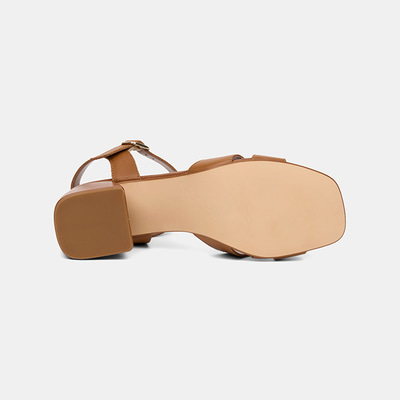 Kadın Taba Ayarlanabilir Metal Tokalı Deri Sandalet