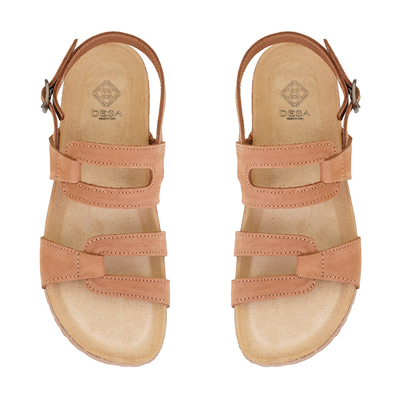 Kadın Taba Ayarlanabilir Tokalı Nubuk Deri Sandalet