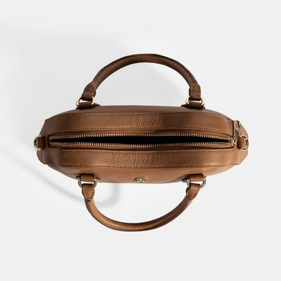 Kadın Taba Deri Çanta Aksesuarlı Mini El Çantası