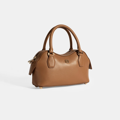 Kadın Taba Deri Çanta Aksesuarlı Mini El Çantası