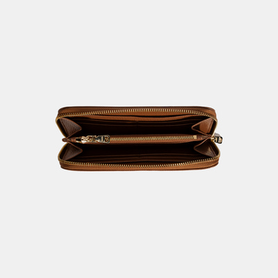 Kadın Taba Deri Fermuarlı Cüzdan