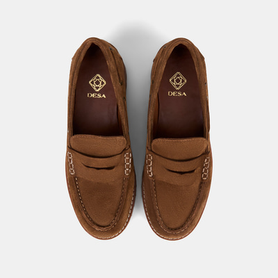 Kadın Taba Dikiş Detaylı Kalın Tabanlı Süet Loafer