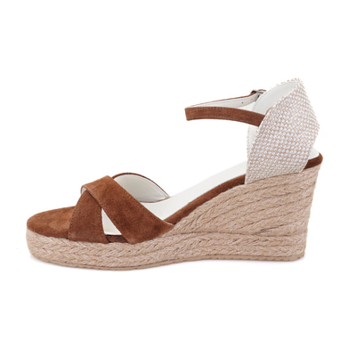 Kadın Taba Dolgu Topuk Süet Espadril Sandalet