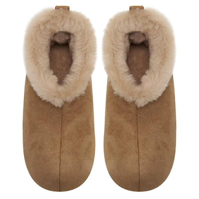 Kadın Taba Fluffy Yünlü Patik