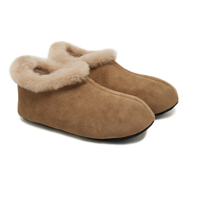 Kadın Taba Fluffy Yünlü Patik