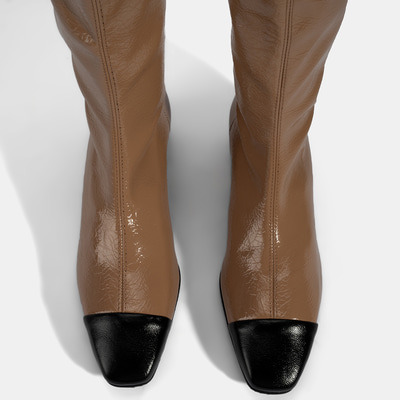 Kadın Taba Kalın Topuklu Stretch Çizme