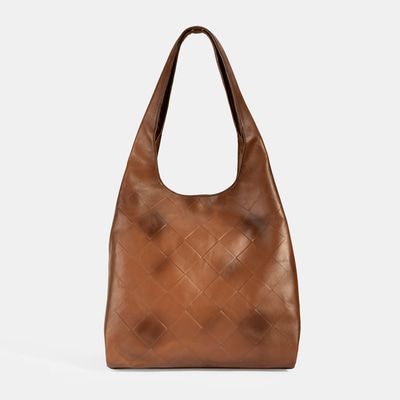 Kadın Taba Monogram Baskılı Deri Omuz Çantası