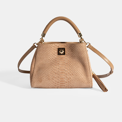 Kadın Taba Püskül Aksesuarlı Deri El Çantası