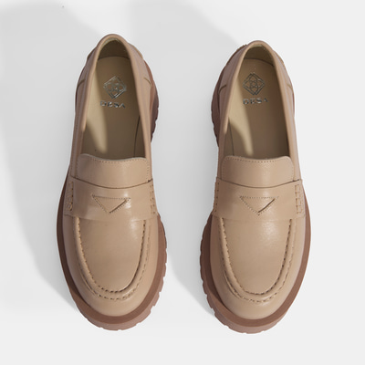 Kadın Taba Slip-On Deri Loafer