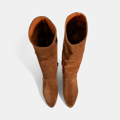 Kadın Taba Süet Deri Çizme