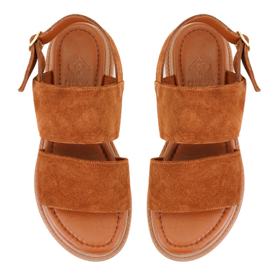 Kadın Taba Süet Deri Sandalet