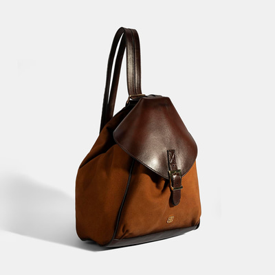 Kadın Taba Süet Deri Sırt Çantası