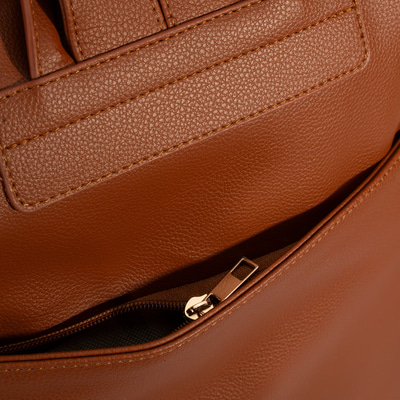 Kadın Taba Süet Detaylı Fermuarlı Sırt Çantası