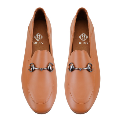 Kadın Taba Toka Aksesuarlı Deri Babet