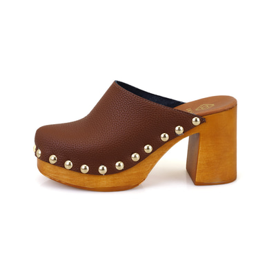 Kadın Taba Topuklu Deri Sabo