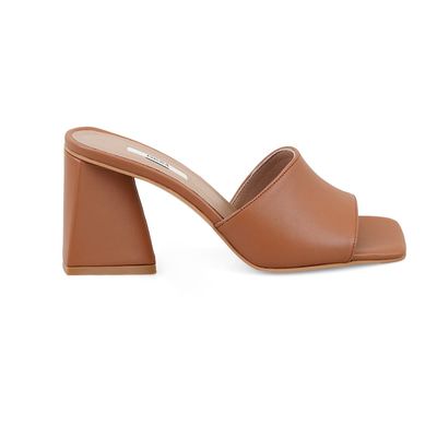 Kadın Taba Topuklu Napa Deri Terlik