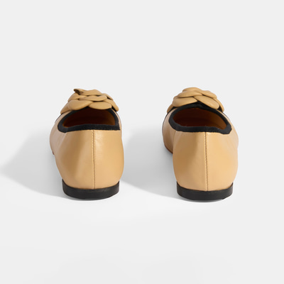 Kadın Ten Aksesuar Detaylı Deri Babet 