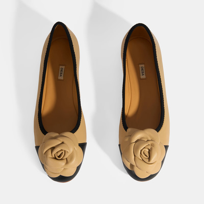 Kadın Ten Aksesuar Detaylı Deri Babet 