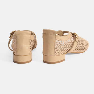 Kadın Ten Ayarlanabilir Metal Tokalı File Babet