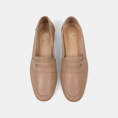 Kadın Ten Yuvarlak Burun Deri Loafer