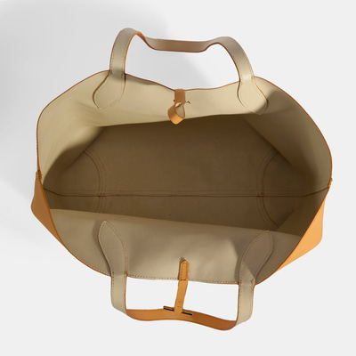 Kadın Turuncu / Bej Çift Taraflı Deri Omuz Çantası