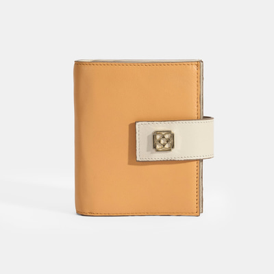 Kadın Turuncu / Bej Deri Cüzdan