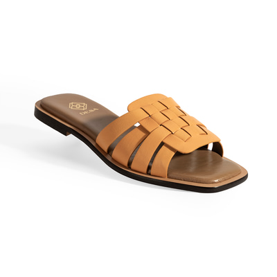 Kadın Turuncu Deri Terlik