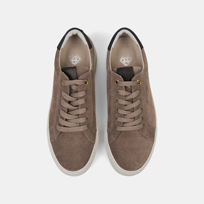 Kadın Vizon Bağcıklı Kalın Tabanlı Süet Deri Sneaker