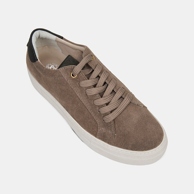 Kadın Vizon Bağcıklı Kalın Tabanlı Süet Deri Sneaker