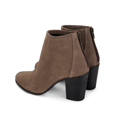 Kadın Vizon Fermuarlı Topuklu Süet Bot