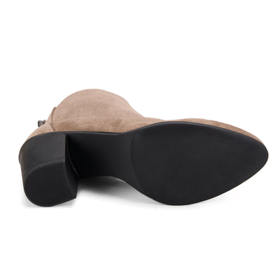 Kadın Vizon Fermuarlı Topuklu Süet Bot