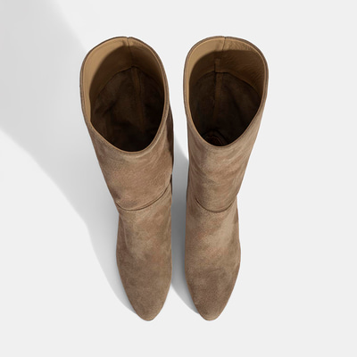 Kadın Vizon İnce Topuklu Süet Bot