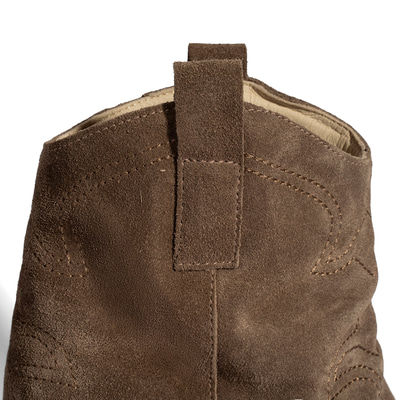 Kadın Vizon İşleme Detaylı Kalın Topuklu Bot