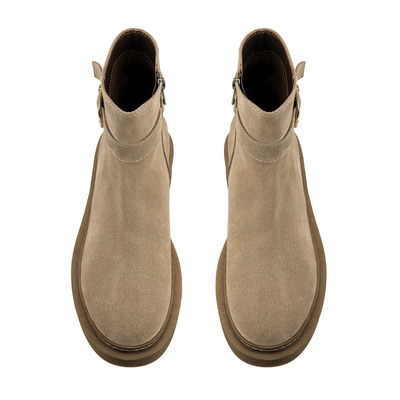 Kadın Vizon Kemer Aksesuarlı Süet Bot